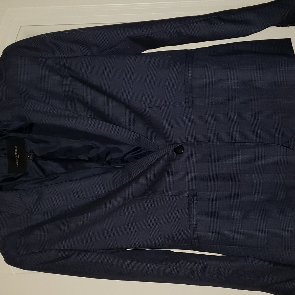 Banana Republic Blue Plaid Blazer